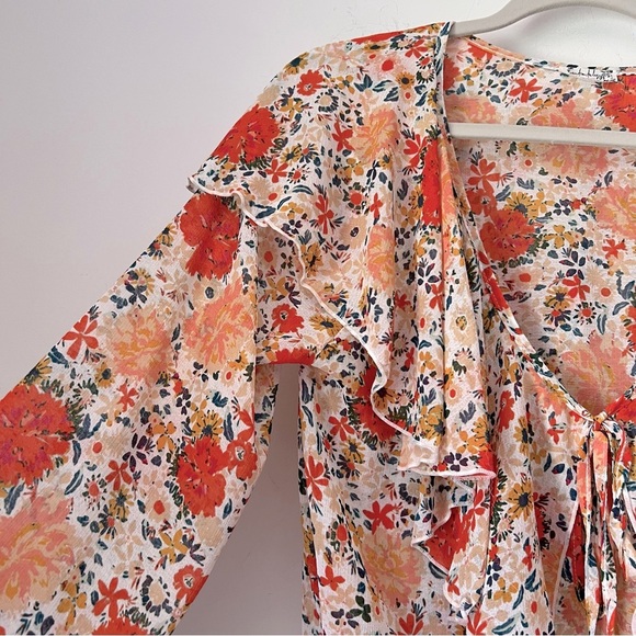 Intimately Free People Say It To Me Floral Ruffle Romantic Boho Summer Bodysuit - Picture 7 of 15